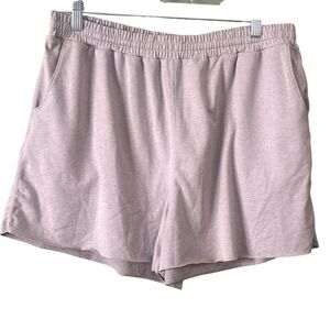 Vuori Tan Sweat Lounge Wear Pull On Casual Shorts Raw Hem Sz L